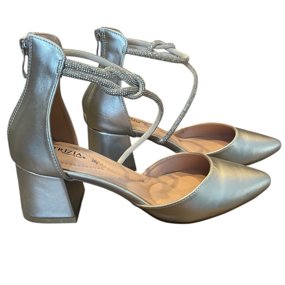 Patrizia Eluned Silver Sparkly Women's Ankle Strap Dress Shoes‎ By Spring Step - Picture 2 of 11